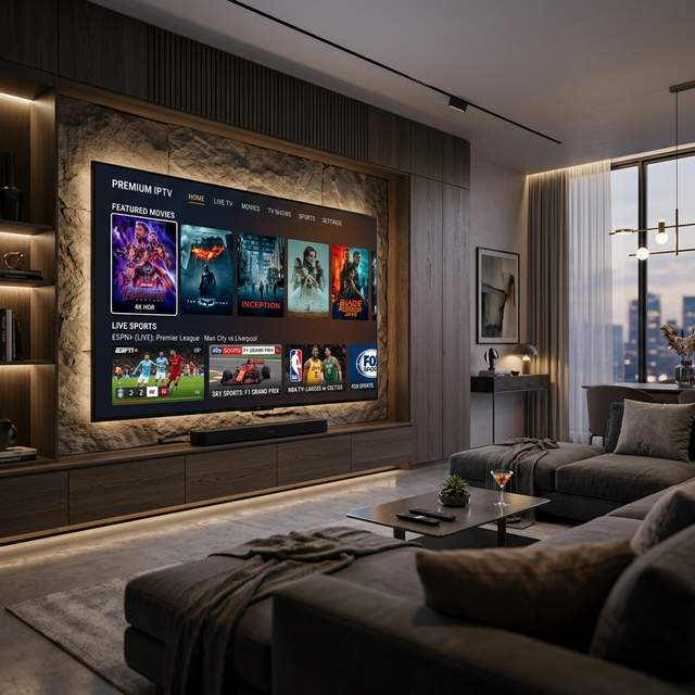 IPTV 4K na Smart TV Interface Premium